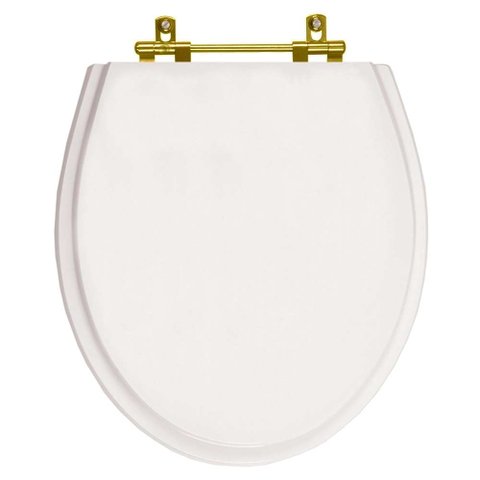 Tampa de Vaso Ritz Branco para bacia Deca Com Ferragem Dourada