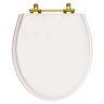 Tampa de Vaso Ritz Branco para bacia Deca Com Ferragem Dourada - 1