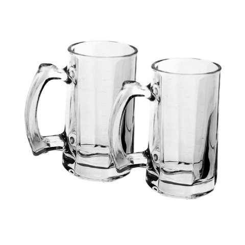 Jogo de 2 Canecas para Cerveja Beer Mug em Vidro 400 Ml - Dynasty
