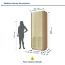Ver imagem 3 de Cristaleira 2 Portas Vidro Reflecta Infinito 93cm com Rodapé 100% MDF Canto Curvo
