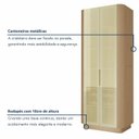Ver imagem 4 de Cristaleira 2 Portas Vidro Reflecta Infinito 93cm com Rodapé 100% MDF Canto Curvo