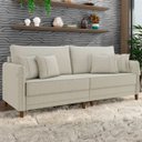 Ver imagem 1 de Sofá 4 Lugares Living 252cm Pé Madeira Zoe Linho Cru Z08 - Mpozenato