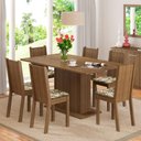 Ver imagem 1 de Conjunto Sala de Jantar Madesa Megan Mesa Tampo de Madeira com 6 Cadeiras - Rustic/lírio Bege