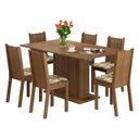 Ver imagem 2 de Conjunto Sala de Jantar Madesa Megan Mesa Tampo de Madeira com 6 Cadeiras - Rustic/lírio Bege