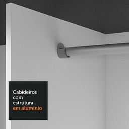 Guarda-roupa Casal 3 Portas de Correr com Espelho Preto Nobre Madesa - 7