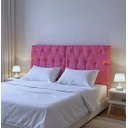 Ver imagem 1 de Cabeceira Almofadada Suspensa de Cama Casal Cabeceira Leticia 140cm X 55cm Rosa