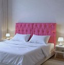 Ver imagem 1 de Cabeceira Almofadada Suspensa de Cama Casal Cabeceira Leticia 140cm X 55cm Rosa