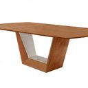 Ver imagem 3 de Mesa para Sala de Jantar Rubi 220cm Moderna Mobília Cinamomo com Off White/cinamomo Imbuia