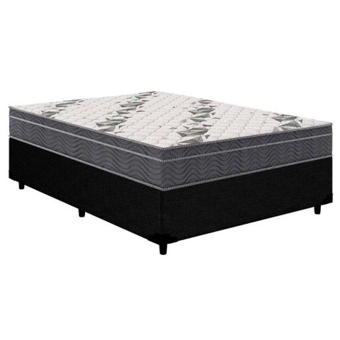 Conjunto Box Casal: Colchão Anatômico Ortobom D33-ep Airtech 100 + Base Crc Courano Black(138x188)