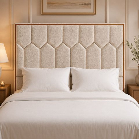 Cabeceira para Cama Box King 200cm Stan Linho Nobre Bege - Sallar Home