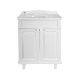 Gabinete para Banheiro em Plástico com Lavatório Clássica sem Torneira - 3 Gabinete para Banheiro em Plástico com Lavatório Clássica sem Torneira - 3