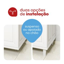 Gabinete para Banheiro em Plástico com Lavatório Clássica sem Torneira - 9 Gabinete para Banheiro em Plástico com Lavatório Clássica sem Torneira - 9