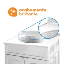 Gabinete para Banheiro em Plástico com Lavatório Clássica sem Torneira - 7 Gabinete para Banheiro em Plástico com Lavatório Clássica sem Torneira - 7