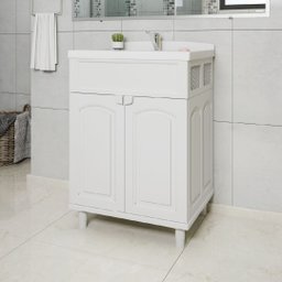 Gabinete para Banheiro em Plástico com Lavatório Clássica sem Torneira - 2 Gabinete para Banheiro em Plástico com Lavatório Clássica sem Torneira - 2