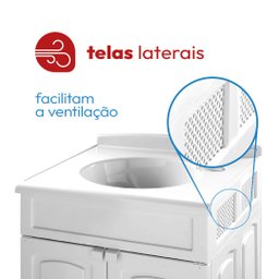 Gabinete para Banheiro em Plástico com Lavatório Clássica sem Torneira - 11 Gabinete para Banheiro em Plástico com Lavatório Clássica sem Torneira - 11