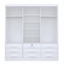Ver imagem 2 de Guarda-Roupa 3 Portas de Correr 9 Gavetas com Espelho Branco Meridian Gold