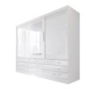 Ver imagem 3 de Guarda-Roupa 3 Portas de Correr 9 Gavetas com Espelho Branco Meridian Gold