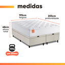 Ver imagem 3 de Cama Box Baú Colchão Casal King Molas Ensacadas Real 193x203x68cm Linho Branco Inducol