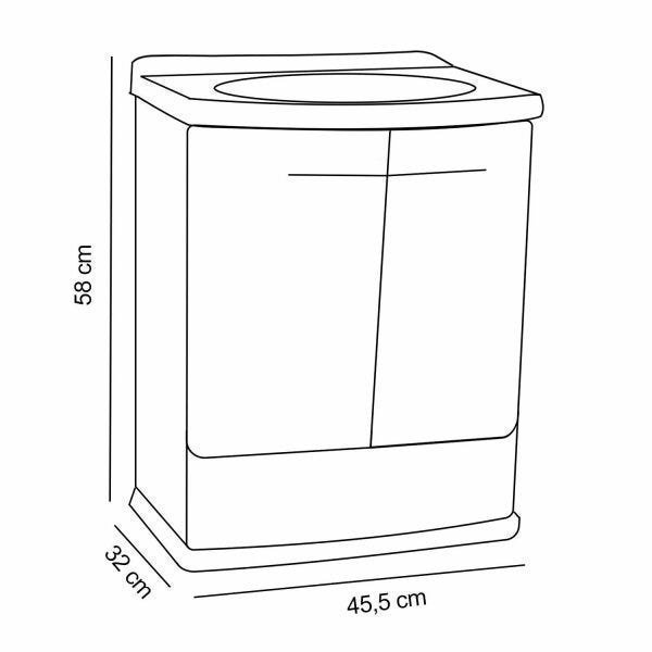 Gabinete para Banheiro em Plástico com Lavatório Fit Astra sem Torneira - 3