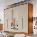 Ver imagem 4 de Guarda Roupa Casal New Messina 6 Portas 6 Gavetas com Espelho Cinamomo Fendi - Novo Horizonte