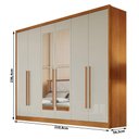 Ver imagem 2 de Guarda Roupa Casal New Messina 6 Portas 6 Gavetas com Espelho Cinamomo Fendi - Novo Horizonte