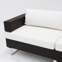 Ver imagem 3 de Sofá 3 Lugares Luxo Moderno em Fibra Sintética e Aluminio com Almofadas Impermeáveis