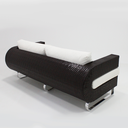 Ver imagem 5 de Sofá 3 Lugares Luxo Moderno em Fibra Sintética e Aluminio com Almofadas Impermeáveis