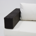 Ver imagem 2 de Sofá 3 Lugares Luxo Moderno em Fibra Sintética e Aluminio com Almofadas Impermeáveis