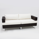 Ver imagem 1 de Sofá 3 Lugares Luxo Moderno em Fibra Sintética e Aluminio com Almofadas Impermeáveis