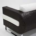 Ver imagem 4 de Sofá 3 Lugares Luxo Moderno em Fibra Sintética e Aluminio com Almofadas Impermeáveis