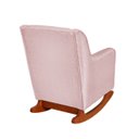 Ver imagem 6 de Poltrona Amamentação C / Balanço Cadeira Descanso Aquila com Puff Veludo Rosa - Twdecora