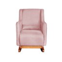 Ver imagem 4 de Poltrona Amamentação C / Balanço Cadeira Descanso Aquila com Puff Veludo Rosa - Twdecora