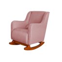 Ver imagem 3 de Poltrona Amamentação C / Balanço Cadeira Descanso Aquila com Puff Veludo Rosa - Twdecora