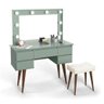 Penteadeira Camarim Completa MDF 25mm Espelho Mesa Maquiagem Verde Bellagio - 2