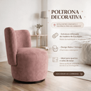 Ver imagem 4 de Kit 2 Poltronas Orgânica Lia Giratória Boucle Redonda Luxo Moderna Penteadeira Sala Espera Recepção:
