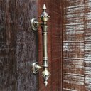 Ver imagem 6 de Puxador Duplo Classic 260mm Bronze Antigo Porta Pivotante Correr Passagem Madeira Vidro Rústico