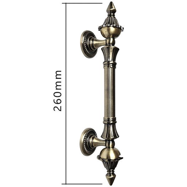 Puxador Duplo Classic 260mm Bronze Antigo Porta Pivotante Correr Passagem Madeira Vidro Rústico - 7