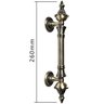 Puxador Duplo Classic 260mm Bronze Antigo Porta Pivotante Correr Passagem Madeira Vidro Rústico - 7
