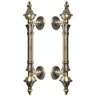 Puxador Duplo Classic 260mm Bronze Antigo Porta Pivotante Correr Passagem Madeira Vidro Rústico - 1