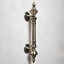 Ver imagem 3 de Puxador Duplo Classic 260mm Bronze Antigo Porta Pivotante Correr Passagem Madeira Vidro Rústico