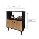 Ver imagem 3 de Aparador Buffet Aparador Cantinho do Café Balcão Canadá:preto Ripado 3d