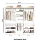 Ver imagem 3 de Closet Aberto Modulado para Casal 225cm Eternity Branco