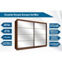 Ver imagem 2 de Guarda Roupa Casal 2 Portas de Correr e 6 Gavetas C/ Espelho Sevilha Branco - Europa