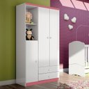 Ver imagem 4 de Quarto de Bebê Completo com Guarda-Roupa 3 Portas, Cômoda e Berço Bala de Menta Henn Flex Color