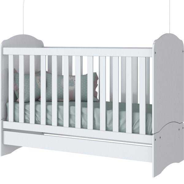 Quarto de Bebê Completo com Guarda-Roupa 3 Portas, Cômoda e Berço Bala de Menta Henn Flex Color - 11