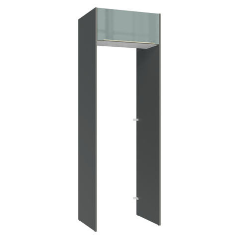 Porta-Geladeira 73 cm 1 Porta Basculante Cinza/Branco/Cinza Lux Madesa
