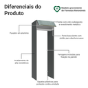 Ver imagem 3 de Porta-Geladeira 73 cm 1 Porta Basculante Cinza/Branco/Cinza Lux Madesa