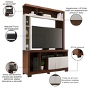 Ver imagem 4 de Estante Painel para TV 50 pol 136cm Efraim C04 Nogueira Real Off White Matte - Lyam Decor