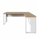 Ver imagem 5 de Mesa L Escritório Industrial 1,70m x 0,70m Pés Metal F5 Cor:Macadâmia com Branco