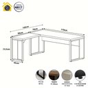 Ver imagem 3 de Mesa L Escritório Industrial 1,70m x 0,70m Pés Metal F5 Cor:Macadâmia com Branco